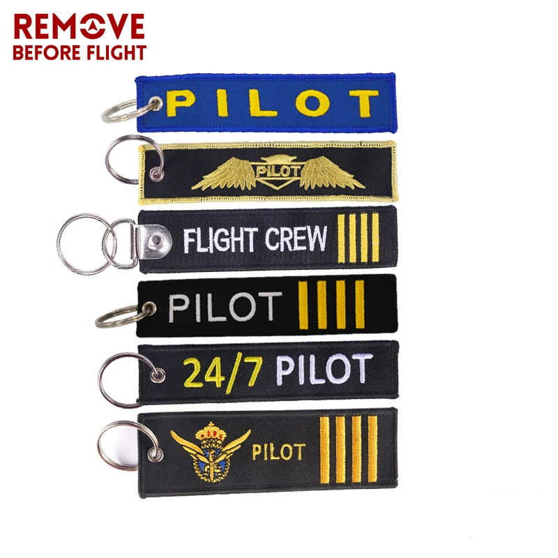 

Mobile Phone Strap Double-sided Captain Key Chain Jewelry Safety Tag Embroidery Tag Embroidery Pilot Phone Straps Holders