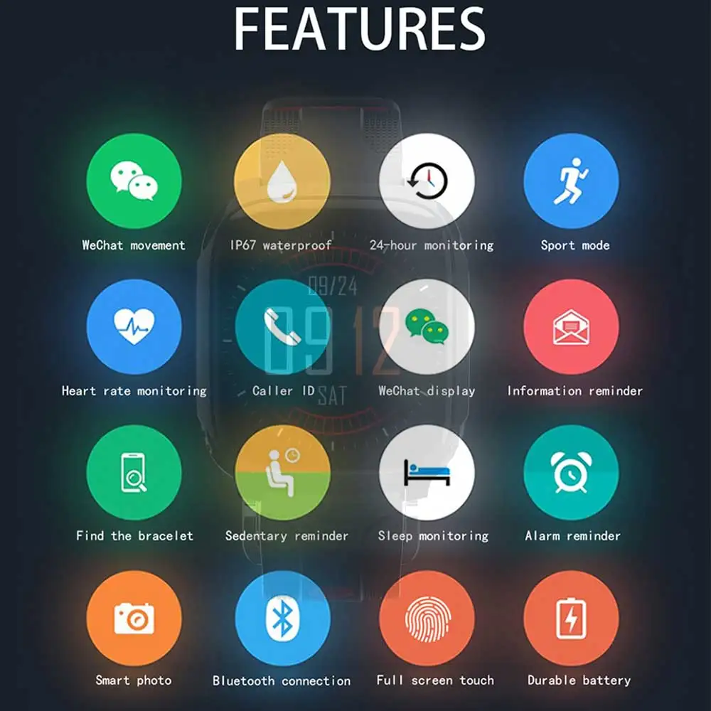 Nashone IOS Android Смарт часы с пульсометром Bluetooth мужские спортивные водонепроницаемые