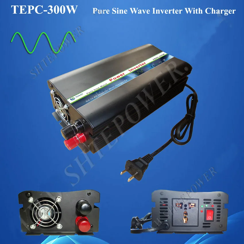 TEPC 300w off grid tie power inverter dc 12v 24v to ac 120v 230v output inverter with Chargerin