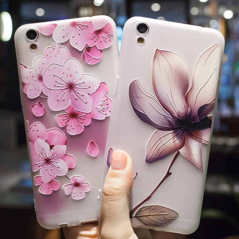 3D рельеф цветок для OPPO R11 R9S R9 плюс Coque листьев лотоса чехол A59/A59S/ f1S A57/A39 F1PLUS матовый