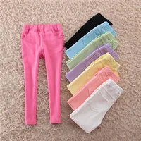New autumn baby Clothing Hot Girls Jeans Candy Color Skinny Children Pants Baby Casual Long Pants toddler girls  Trousers 6