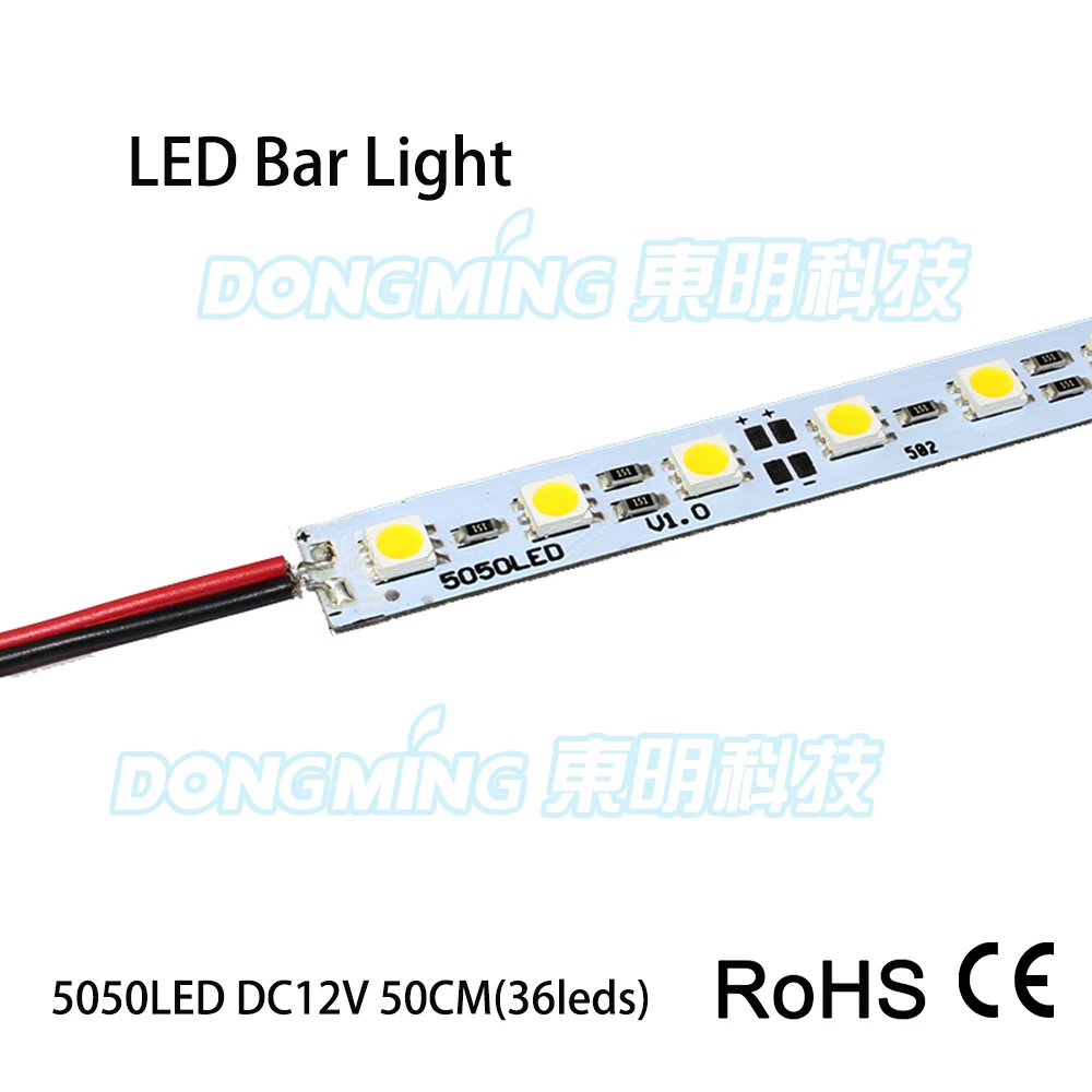 

LED bar light 50cm 36Leds IP22 DC 12V led luces strip light smd 5050 for kitchen wardrobe jewelry showcase Free Shipping