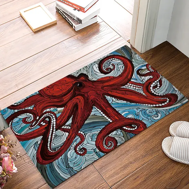 Octopus Decor Collection Red Door Mats Rug Doormats Non Slip Octopus Decor Collection Red Door Mats Rug Doormats Non Slip Indoor Front Kitchen Bathroom