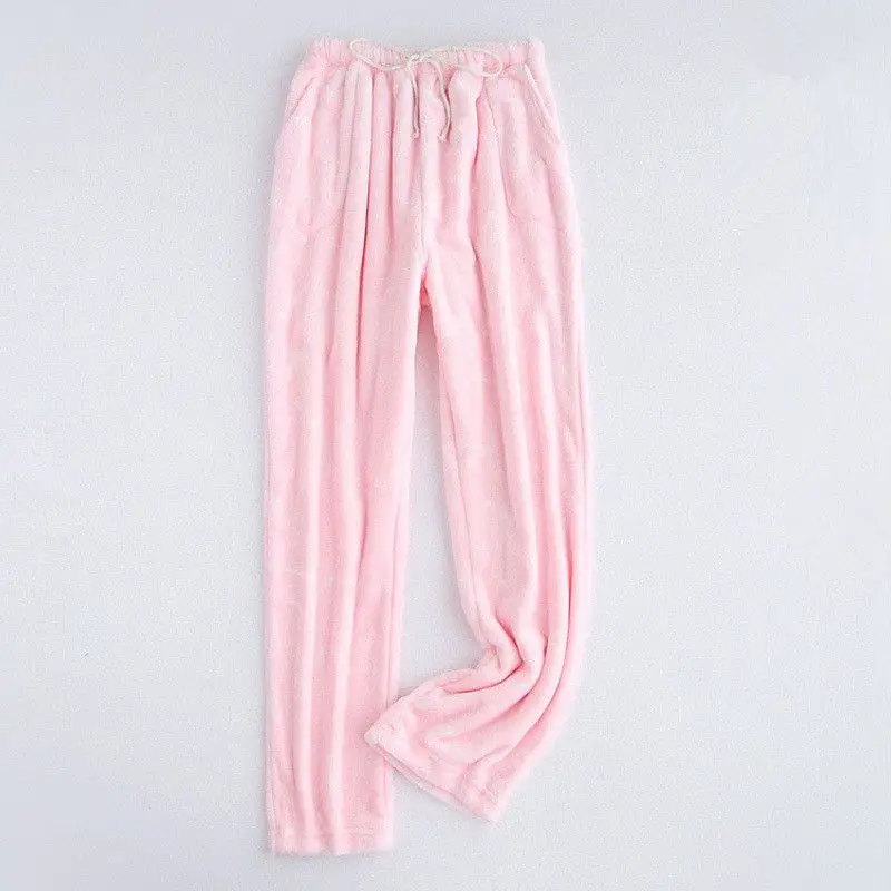 Зимние фланелевые одноцветные женские штаны для сна, женские плотные пижамные штаны, женские плотные Свободные мешковатые брюки для отдыха 101704 - Цвет: 3