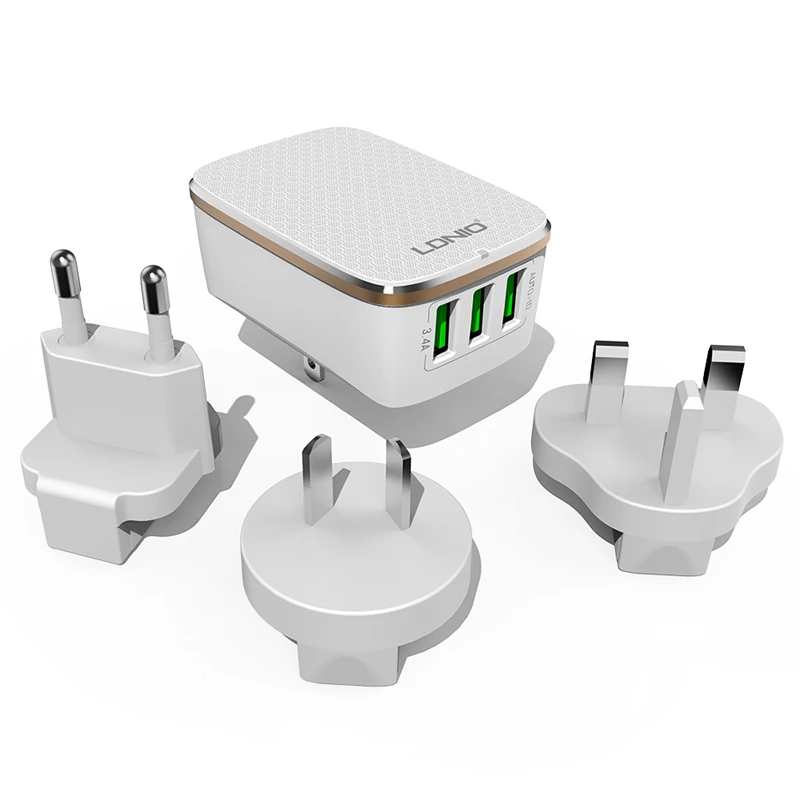 LDNIO A3304 3 usb порта США Plug быстрое зарядное устройство для мобильного телефона