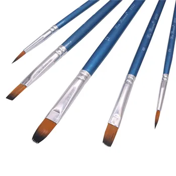 

5 pcs/lot Art Sets Paint Brushes Blue Orange Red Green Art painting nylon hair brush Office School Art Sets Painting Oil Pastel