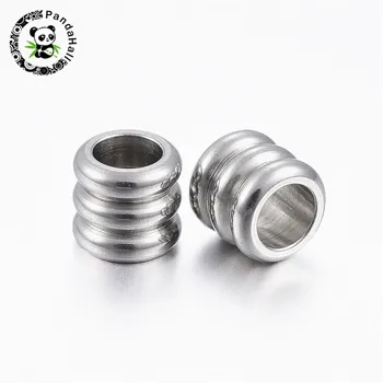 

300pcs Column 304 Stainless Steel Spacer Bead for DIY Bracelet Necklace Jewelry Making 4.5x5mm Hole: 3mm