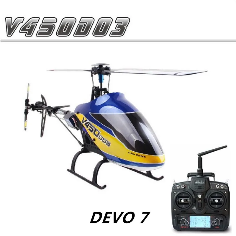 Walkera V450D03 6-axis-Gyro Flybarless 3D р/у вертолет со стальным корпусом и передатчиком DEVO 7 RTF 2,4 ГГц