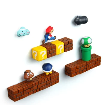 

Super Mario Fridge Magnets Refrigerator Craft DIY Cute Super Mario Game Fridge Magnet Cartoon Gaming 3D Ice Box Paster Sticker