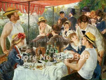 

100% handmade Pierre Auguste Renoir Oil Painting reproduction on linen canvas,Luncheon of the Boating Party, museum quality