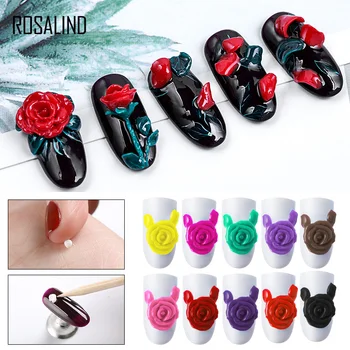 

ROSALIND UV Gel Nail Polish Varnish Hybrid Semi Permanant Carved Patterns UV Nail Art Polish For Decoration Top Base Coat
