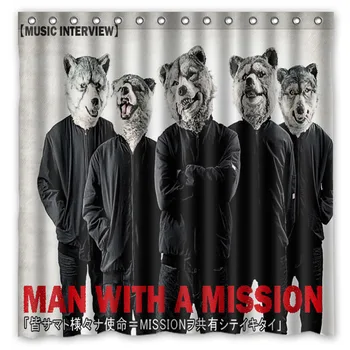 

71*71inch Personalized BOOWY Pattern Shower Curtain With Hooks Waterproof Polyester Bathroom Curtains Drop Shipping