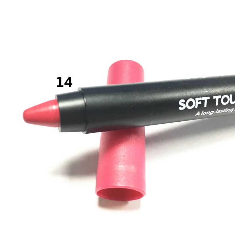 Новейший топовый мягкий карандаш для губ, стойкий водостойкий матовый карандаш для губ 16 популярных цветов плюс 1 шт. точилка - Цвет: 14