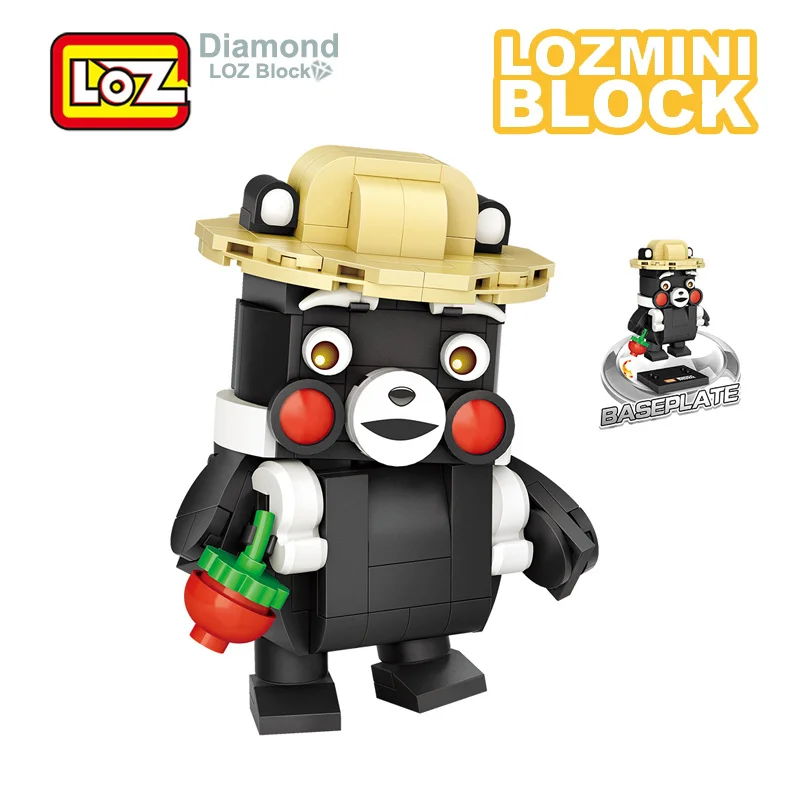 Фигурка медведя LOZ Kumamon модель аниме миниатюрные фигурки игрушечные блоки