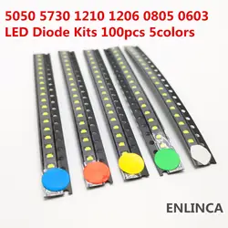 100 шт. 0402 0603 0805 1206 smd светодио дный красный желтый и зеленый цвета белого и синего цвета оранжевый светодиод прозрачный светодио дный