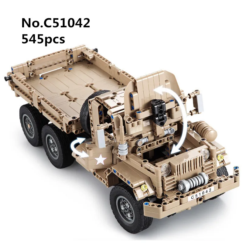 

545pcs Remote Control RC Building Block Technic Military Tank Truck Series Weapon Army DIY Model Toys For Children Baby Gifts