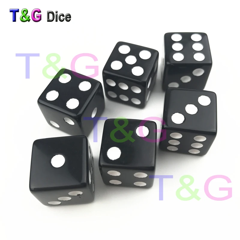Красочные T& G игральная кость 16 мм шестигранники/D6 Стандартный точки 6 шт./компл. для Bar/ролевые игры/Аксессуары для настольной игры