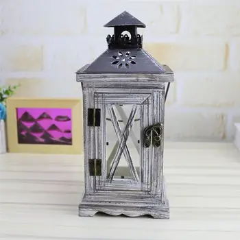 

Windproof Candle Holder Ornaments Wooden Lights Candlestick Crafts Home Decor candle holders candle lantern candelabro @P