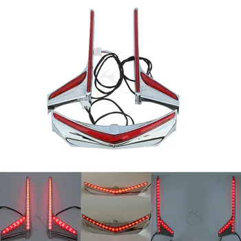 

Motorcycle Rear Fender Tip Vertical LED Light Strips For Honda Goldwing GL1800 Models 12-17 Red/Clear/Smoke