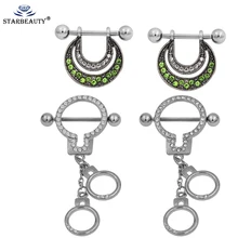 

2Pcs Unique Handcuffs Nipplering Piercing Sexy Bar Rings Jewelry Creative Punk Body Jewellery Women Men Gift