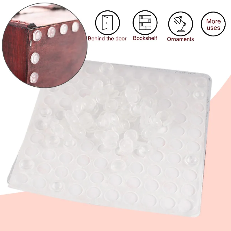 Nordic Silicone Feet Pads Rubber Bumper Damper 100pcs EVA Silicone 8.5*2.5mm Cupboard Anti Slip Stop Cushion Furniture Legs