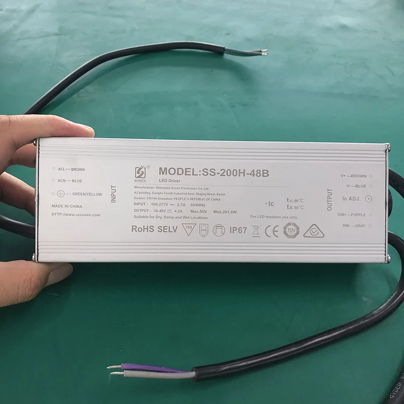 4.2A 200W IP67 Waterproof Constant Current Source For UV LED Module Gel Curing Lamps INPUT AC 100V-277V OUTPUT DC 36V-48V 4200ma free shipping 2a 5a 10a 50a 100a 0 100v led dc dual display digital ammeter voltmeter current and voltmeter meter