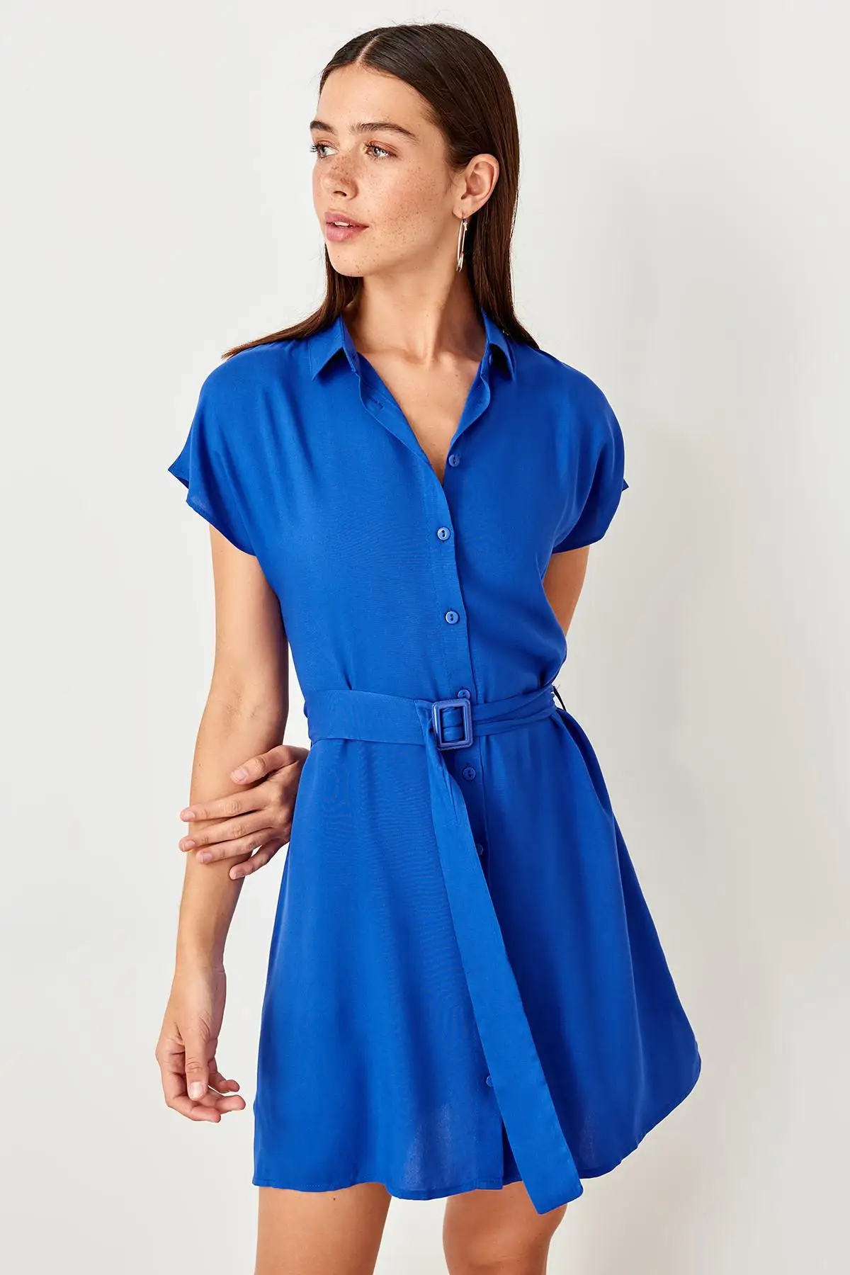 Trendyol Saks Kemerli/платье TWOSS19EL0151 | Женская одежда