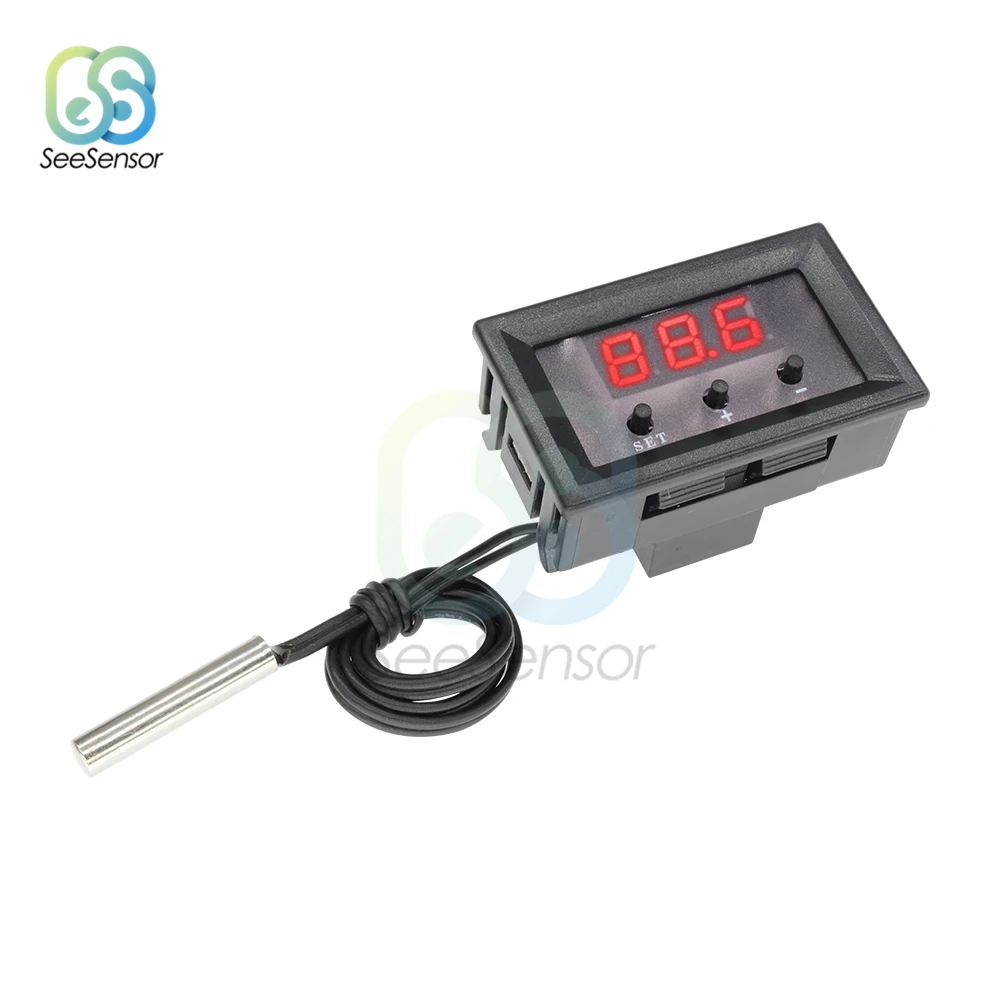 

W1209 LED Digital Temperature Controller Thermostat Thermometer NTC Temperature Sensor Probe DC 12V for Indoor Outdoor