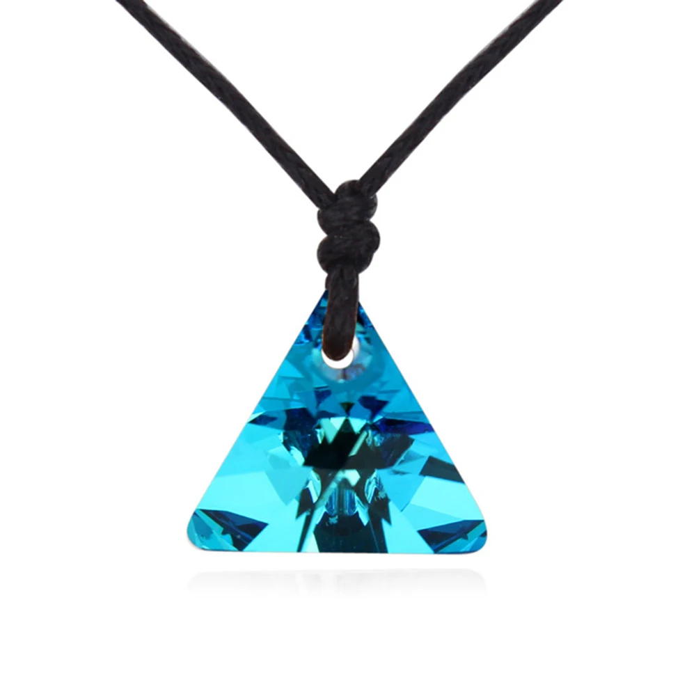 

Hot Charming rope Triangle pendant necklace with Crystals from Swarovski good for Christmas Gift