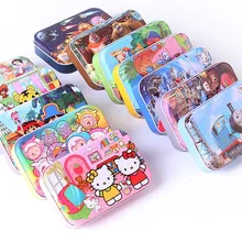 60 шт./компл. деревянные головоломки мультфильм игрушка 3D деревянные головоломки железный ящик Вышивка Крестом Пакет головоломки для детей раннего образования Монтессори Игрушечные лошадки