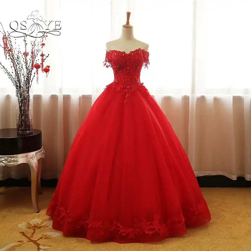 Elegant Red Prom Dresses 2019 A Line Princess See Through Scoop Neck Long Sleeve Bow Sash