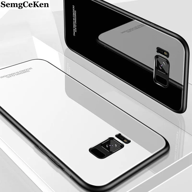 SemgCeKen роскошный стеклянный зеркальный чехол для samsung galaxy S7 edge S7edge S 7 Силиконовый ТПУ твердый чехол на заднюю панель телефона etui coque
