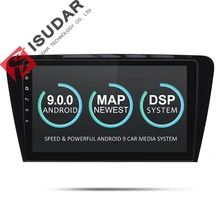 Isudar Auto Multimedia Player 1 Din DVD Automotivo Android 9 Per Skoda/Octavia 2014-GPS Quad Core RAM 2 GB ROM 16 GB Radio FM