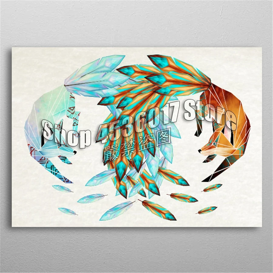

5d Diy Diamond Painting Cross Stitch Diamond Embroidery two foxes Diamond Mosaic Full Rhinestone Gifts Craft canvas Home Decor