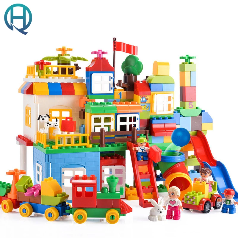 HuiMei Basic Edition DIY Model Big Building Blocks Bricks Baby Early Educational Learning Birthday Gift Toys for Children Kids baby-building-bricks