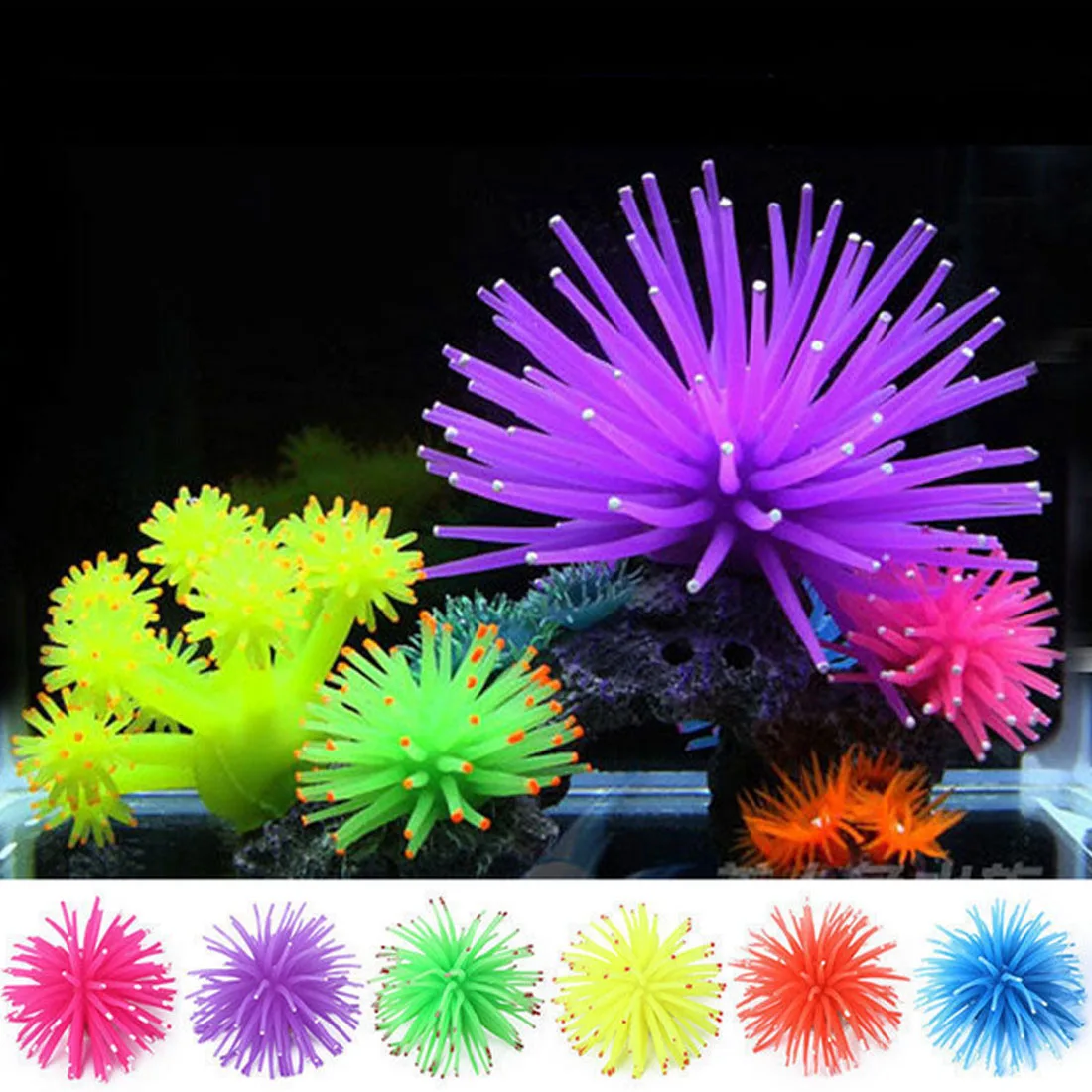 

Diameter 7/10/13cm Large Silicone Aquarium Fish Tank Artificial Coral Plant Ball Underwater Ornament Decoration acquario