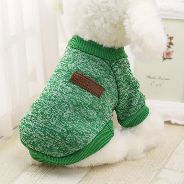 Pet Dog Clothes Sweater  For Small Medium Dog Jeans Chihuahua Pet Knit Coat dog Five Size  Cotton Chihuahua Grey XS-XXL PETASIA 3