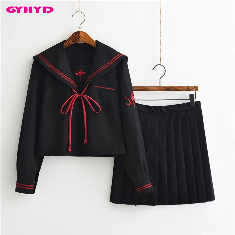GYHYD Dark Demon Cosplay Girls Sailor Suit JK Sets Japanese School Uniforms Summer Hell Girl | Тематическая одежда и