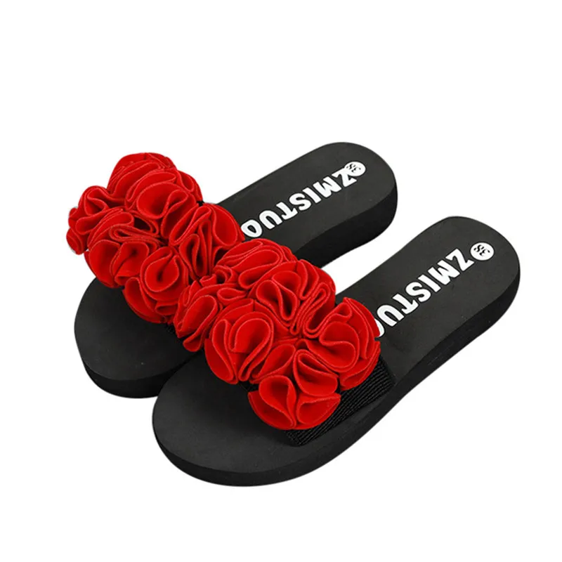 

New Fashion Women Flower Summer Sandals Slipper Indoor Outdoor Flip-flops Beach Shoes chaussures femme