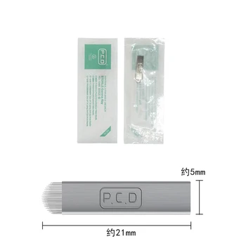 

100PCS 18 Pin U Shape Tattoo Needles Permanent Makeup Eyebrow Embroidery Silver Hard Blade For 3D Microblading Manual Tattoo Pen