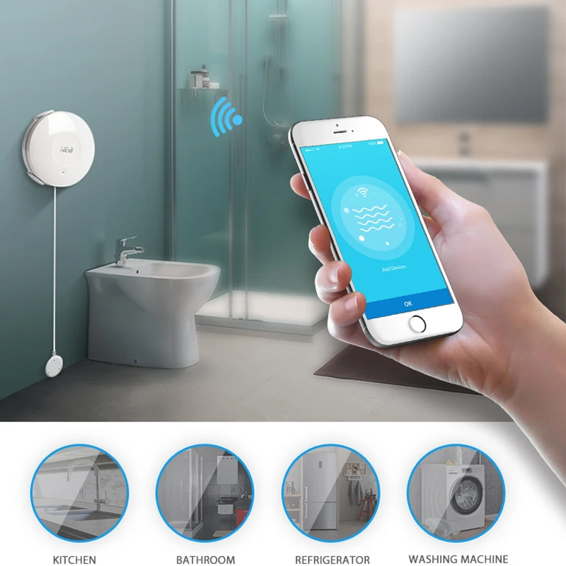 Датчик утечки воды NEO wi fi детектор оповещение об утечке из приложения|Сенсор и