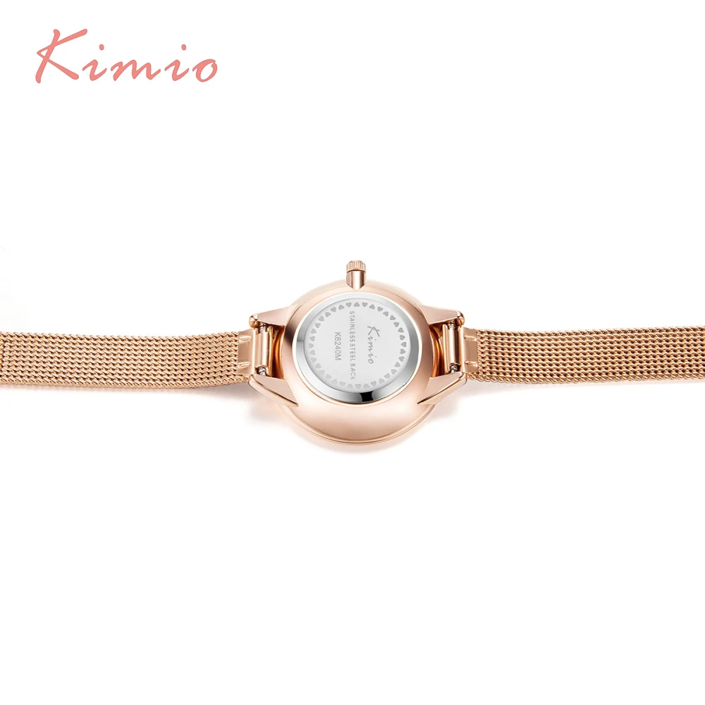 KIMIO Rhinestone Elegant Ladies Watch Women Dress Simple Mesh Stainless Steel Watch Strap Rose Gold Watch Woman Christmas Gift KIMIO Rhinestone Elegant Ladies Watch Women Dress Simple Mesh Stainless Steel Watch Strap Rose Gold Watch Woman Christmas Gift