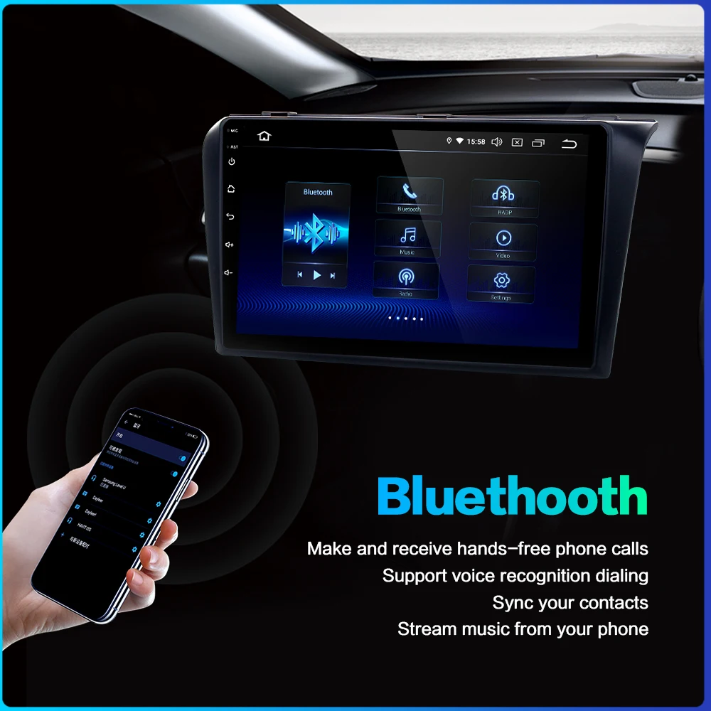Flash Deal Dasaita 9" Touch Screen Car 1 Din Android 9.0 for Mazda 3 Radio Player 2006 2007 2008 USB HDMI Car Stereo Navigation TDA7850 3