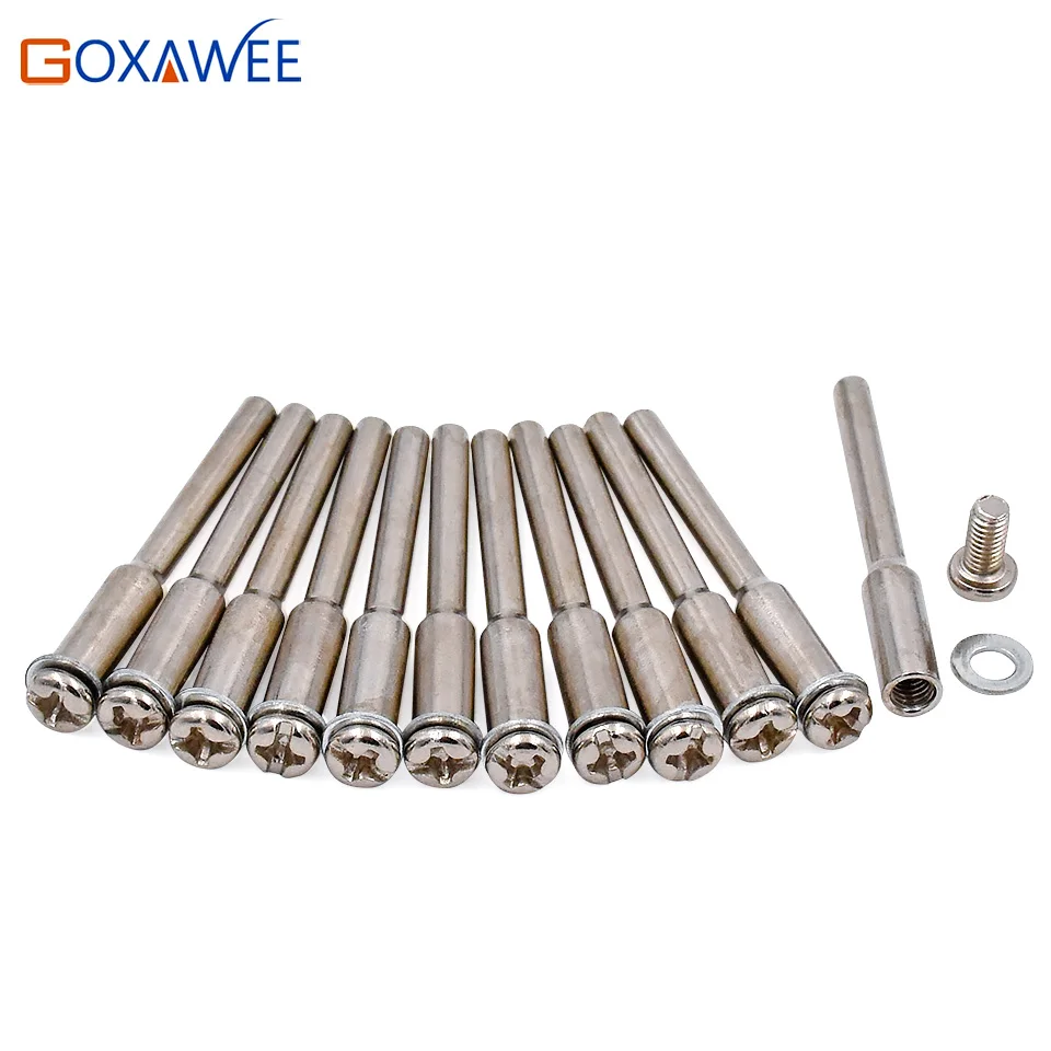 

GOXAWEE 10pcs Mandrel For Diamond Cutting Disc Dremel Rotary Tool Accessories Holder For Rotary Tool 3.0mm Dremel Mandrel Tools