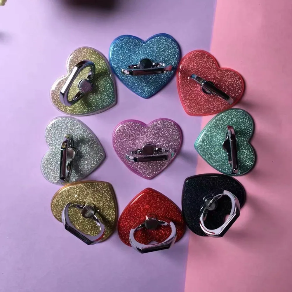 Finger Ring Mobile Phone Smartphone Stand Holder For iPhone X 8 7 Plus Glitter For Samsung Cell Smart Round Phone holder Mount