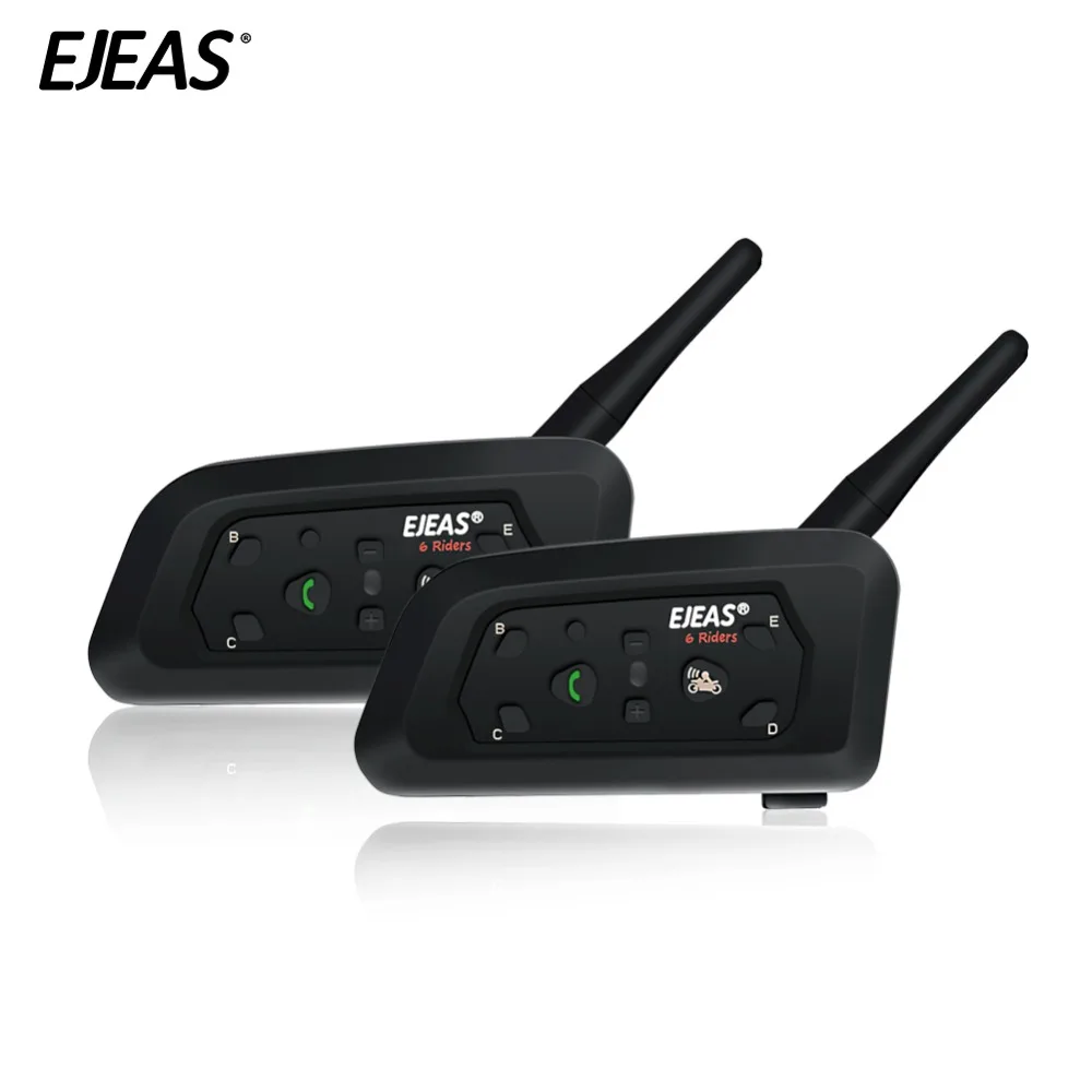 Пара EJEAS V6 Pro Bluetooth домофон аксессуары для мотоциклов динамик 1200 м переговорный шлем гарнитура динамик беспроводной gps MP3