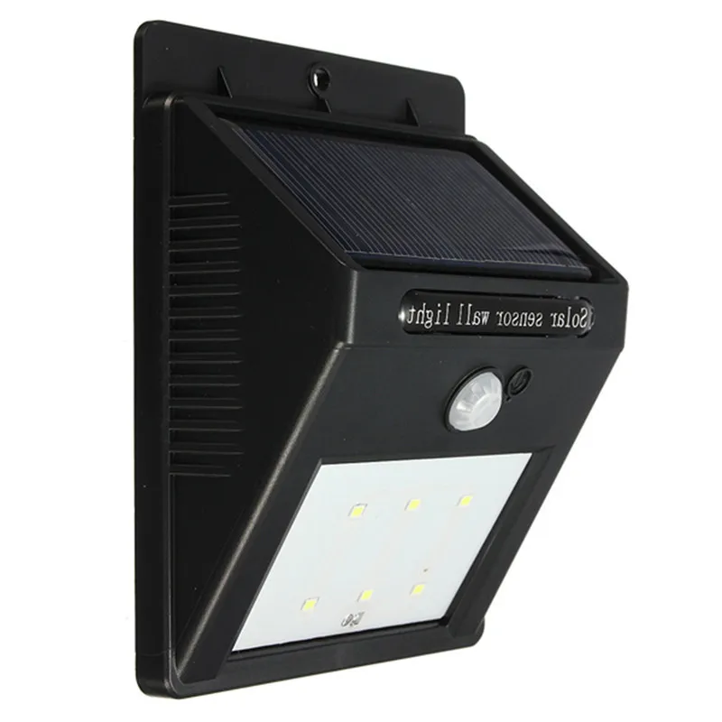 IP64 Waterproof 6 LED Solar PoweInfrared PIR Motion Sensor Panel Induction Outdoor Street Garden Fence Wall Lantern Light Lamp