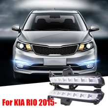 For RU KIA RIO K2 2015 2016 Super Bright Car Styling 8 LED DRL Daytime Running Light Fog Lamp Modification Turn Signals Bright