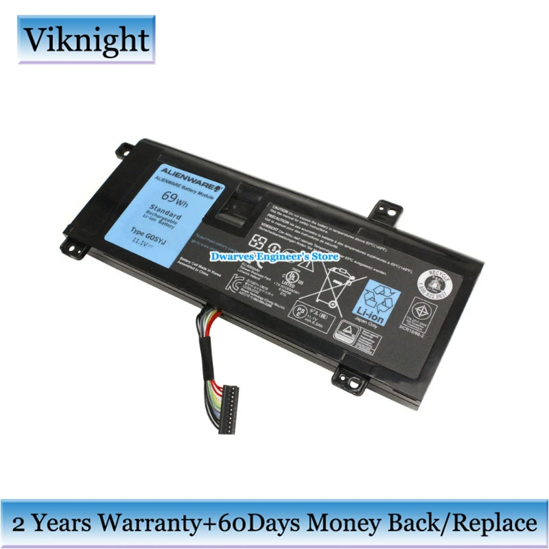 Подлинная 69WH G05YJ батарея для Dell Alienware 14 A14 M14X R3 R4 Y3PN0 8X70T 14D 1528 ALW14D 5528 1528|Аккумуляторы