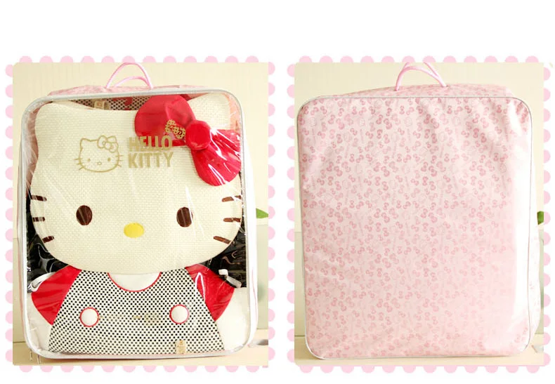 Женская мода года высокого качества с милым мультяшным принтом «hello kitty», комплект из розовых универсальных чехлов для автомобильных сидений